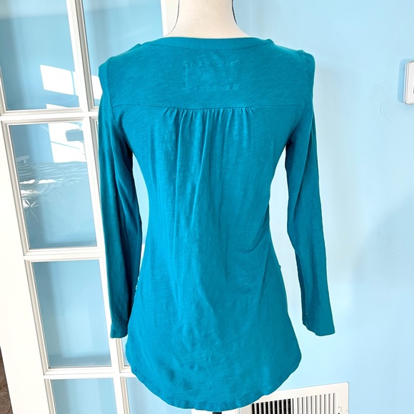 ANTHROPOLOGIE LITTLE YELLOW BUTTON Calantha Long Sleeve Henley—SZ. XS - Picture 6 of 15